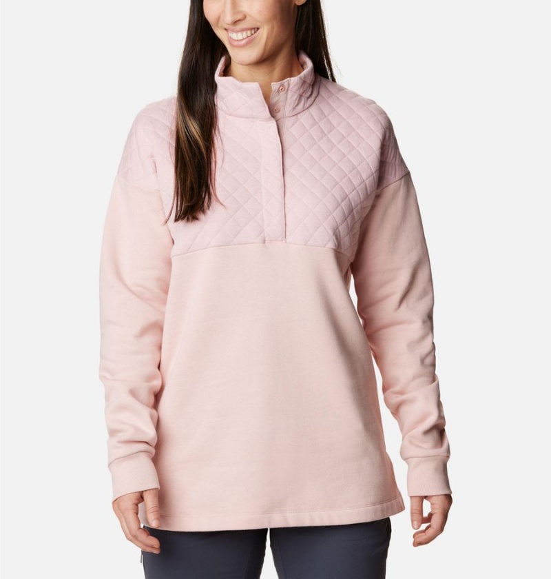 Pink Women\'s Columbia Hart Mountain Quilted Half Snap Pullover | FUYMX-9518