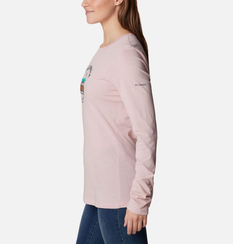 Pink Women's Columbia Hidden Haven Long Sleeve T-Shirt | ZFYQR-5216