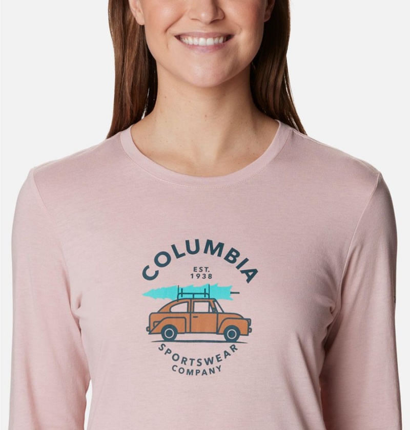 Pink Women's Columbia Hidden Haven Long Sleeve T-Shirt | ZFYQR-5216