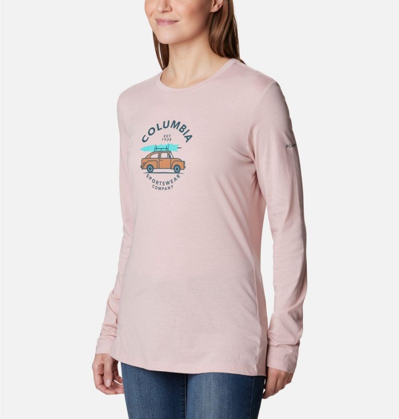 Pink Women's Columbia Hidden Haven Long Sleeve T-Shirt | ZFYQR-5216