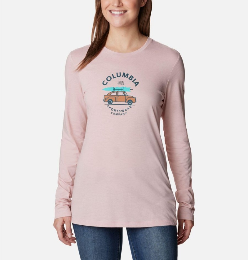 Pink Women\'s Columbia Hidden Haven Long Sleeve T-Shirt | ZFYQR-5216