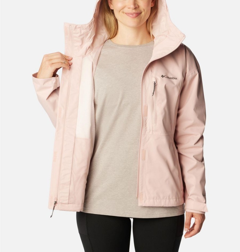 Pink Women's Columbia Hikebound Rain Jacket | MHSYF-6403