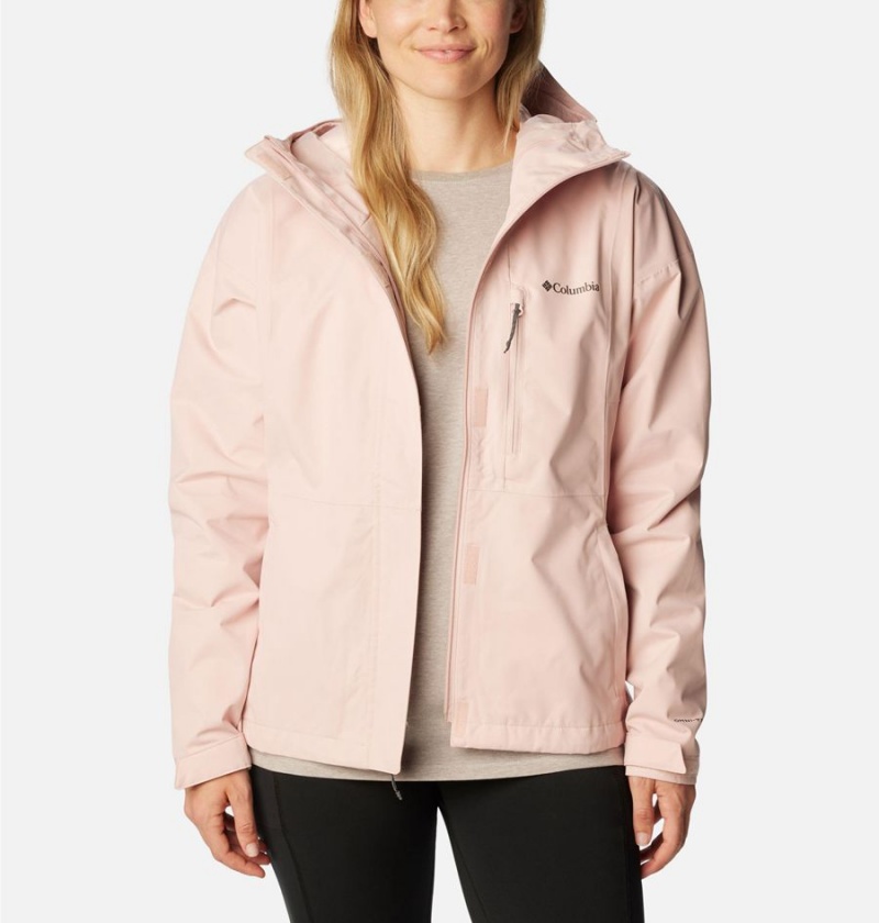 Pink Women's Columbia Hikebound Rain Jacket | MHSYF-6403