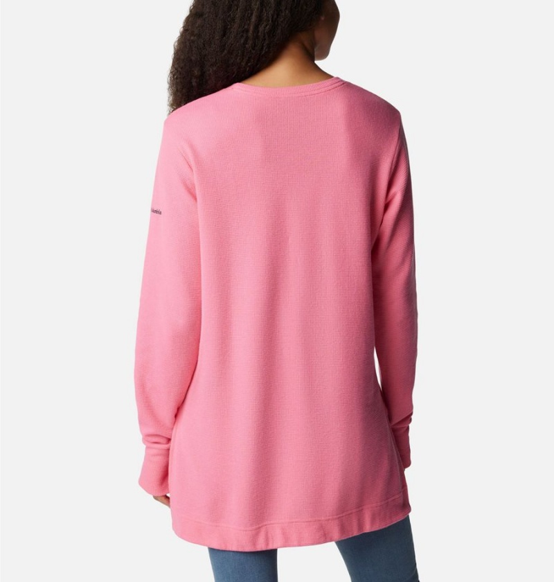 Pink Women's Columbia Holly Hideaway Waffle Tunic Pullover | TQDUA-9651