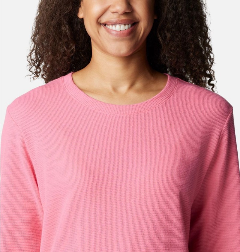 Pink Women's Columbia Holly Hideaway Waffle Tunic Pullover | TQDUA-9651