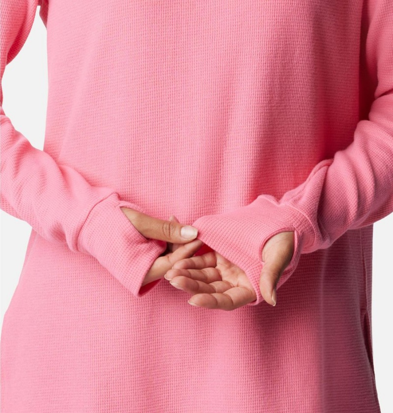 Pink Women's Columbia Holly Hideaway Waffle Tunic Pullover | TQDUA-9651