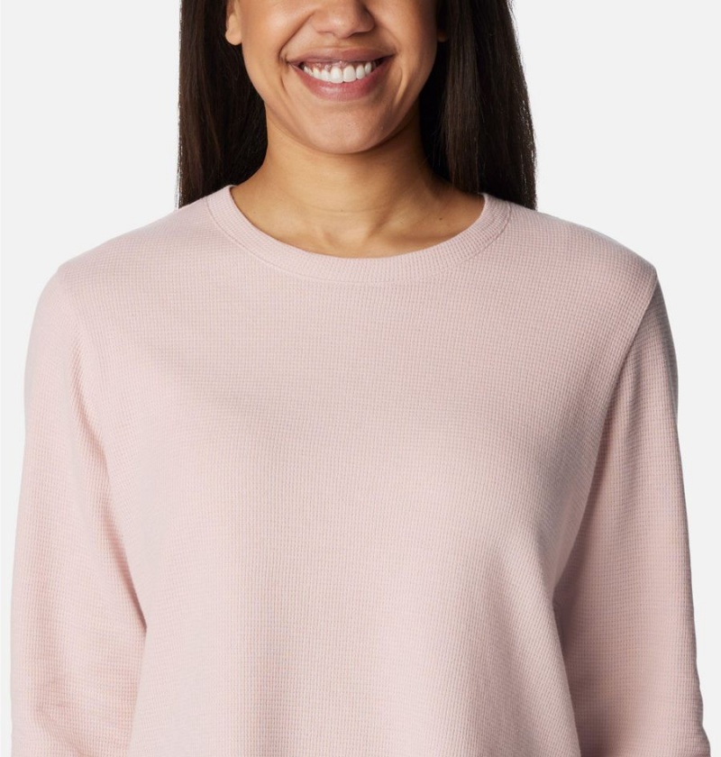 Pink Women's Columbia Holly Hideaway Waffle Tunic Pullover | VFDRM-9367