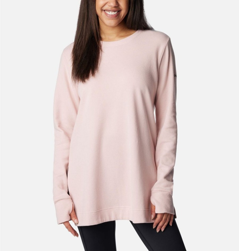 Pink Women\'s Columbia Holly Hideaway Waffle Tunic Pullover | VFDRM-9367