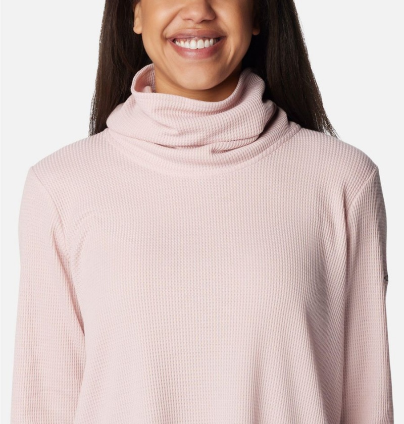 Pink Women's Columbia Holly Hideaway Waffle Cowl Neck Pullover | PKVHS-9705