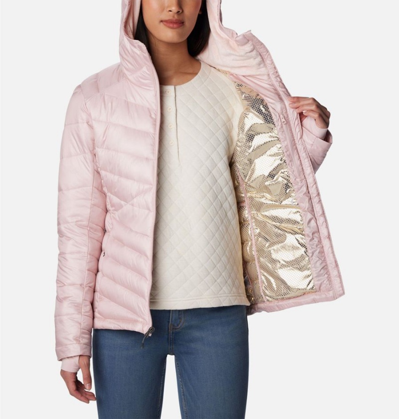 Pink Women's Columbia Joy Peak Insulated Hooded Puffer Jacket | GYQLX-5106