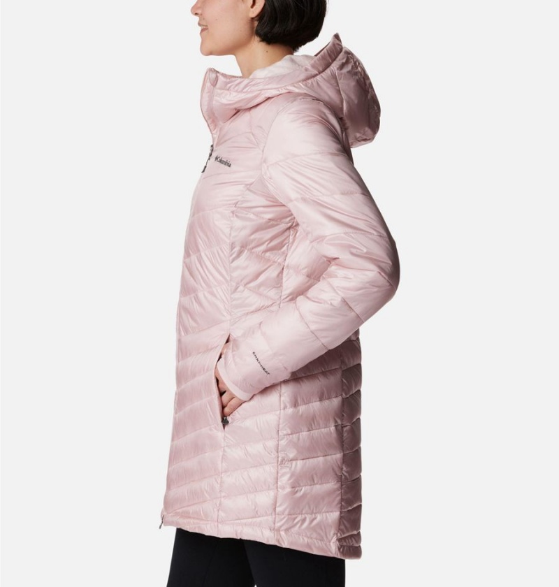 Pink Women's Columbia Joy Peak Mid Insulated Hooded Puffer Jacket | MLVIS-7469