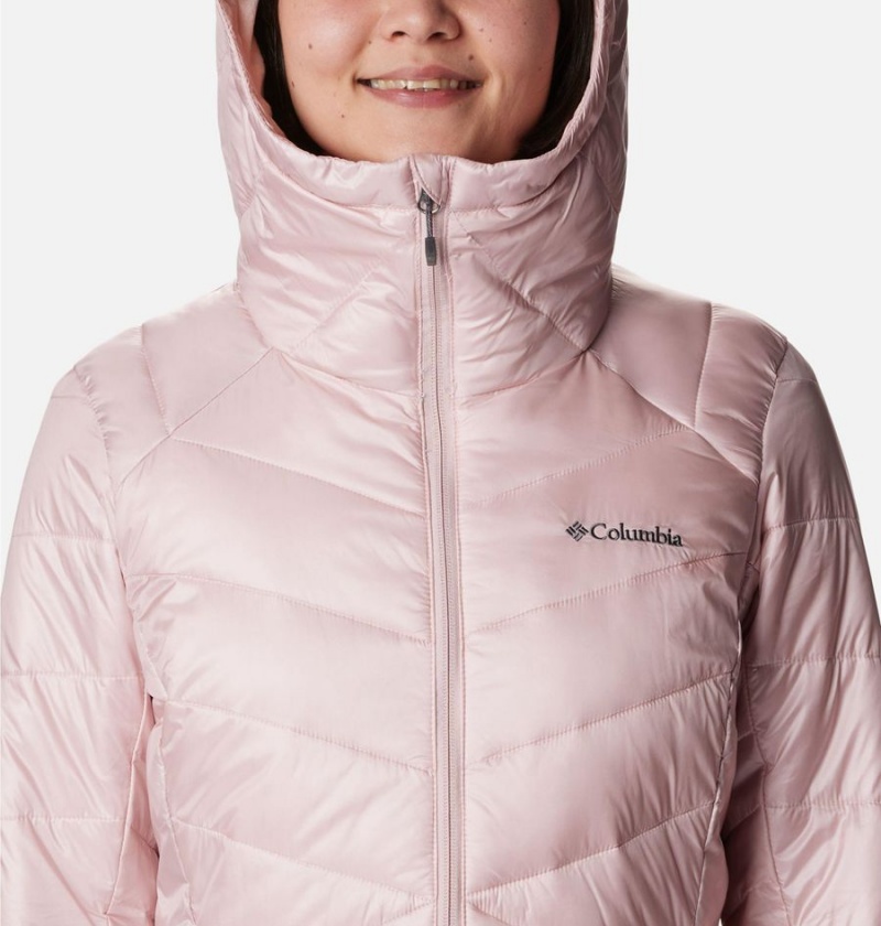 Pink Women's Columbia Joy Peak Mid Insulated Hooded Puffer Jacket | MLVIS-7469