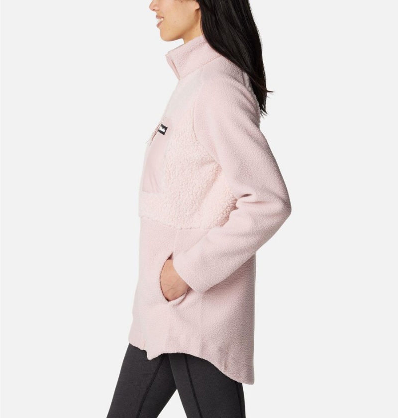 Pink Women's Columbia Lodge Sherpa Full Zip Fleece Jacket | DXCLW-7293