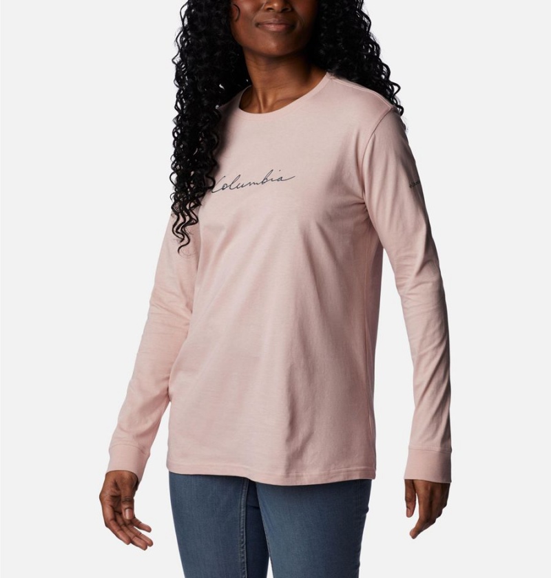 Pink Women's Columbia North Cascades Long Sleeve T-Shirt | KIUBL-9253