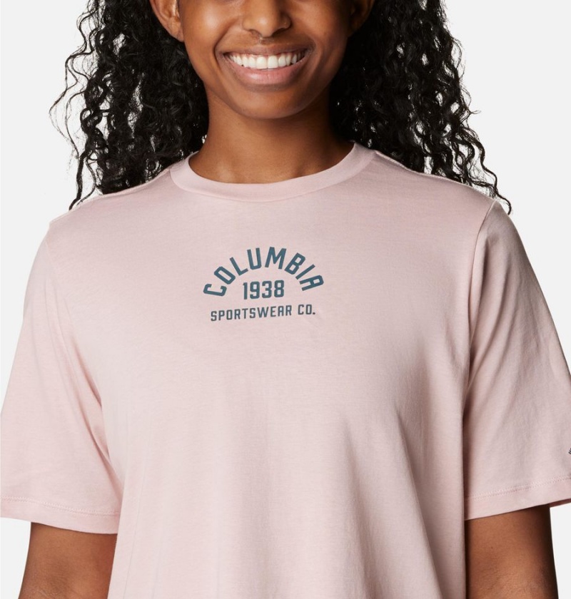 Pink Women's Columbia North Cascades Relaxed T-Shirt | HNBIS-4150