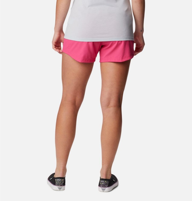 Pink Women's Columbia PFG Tamiami Pull-On Shorts | RNQUI-7380