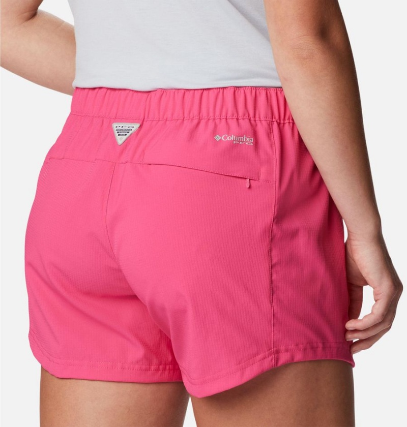 Pink Women's Columbia PFG Tamiami Pull-On Shorts | RNQUI-7380