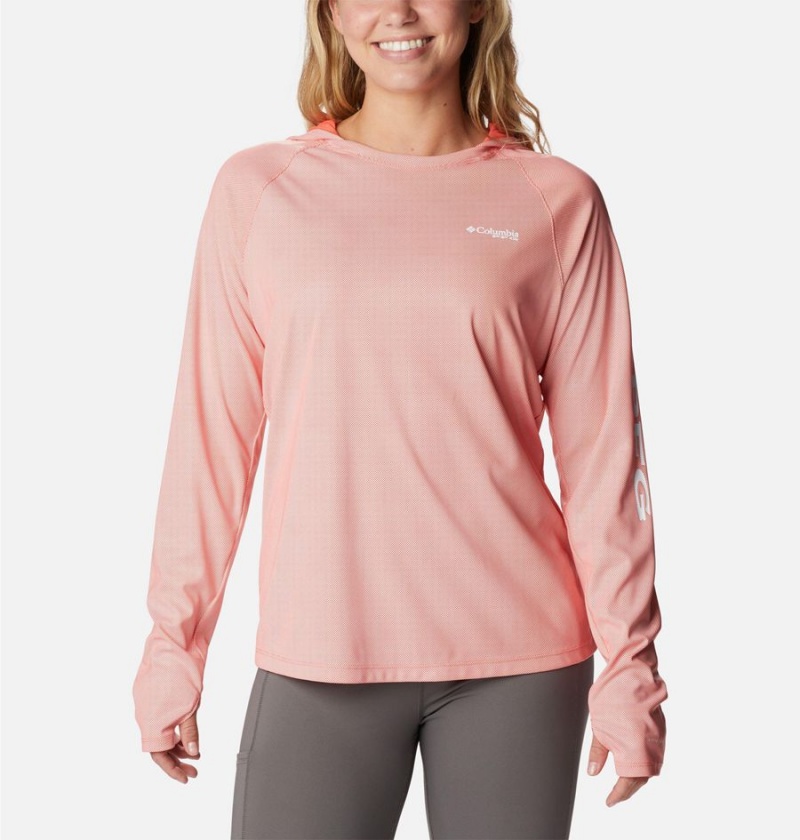 Pink Women\'s Columbia PFG Tidal Deflector Hoodie | GOHKB-4607