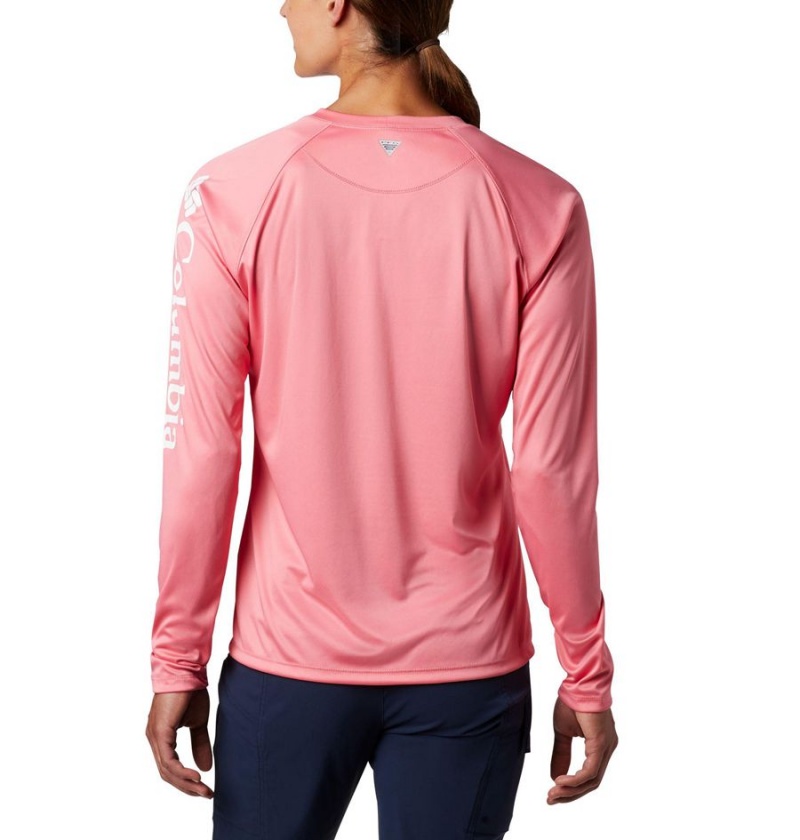 Pink Women's Columbia PFG Tidal II Long Sleeve T-Shirt | RDZPQ-7301