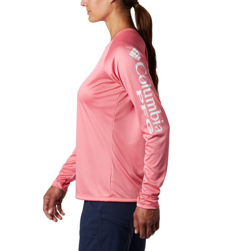 Pink Women's Columbia PFG Tidal II Long Sleeve T-Shirt | RDZPQ-7301