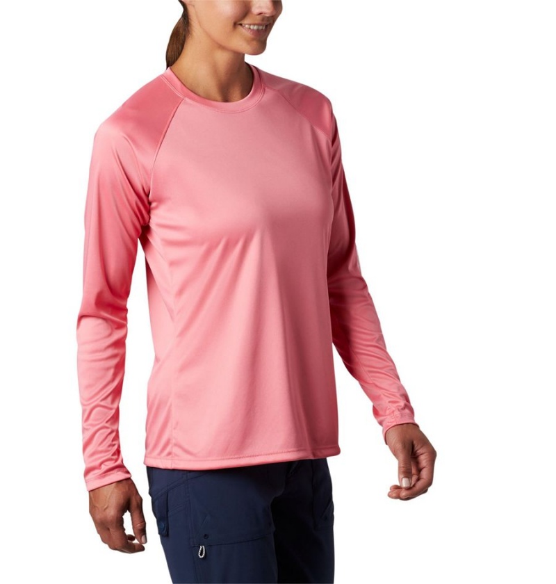 Pink Women's Columbia PFG Tidal II Long Sleeve T-Shirt | RDZPQ-7301