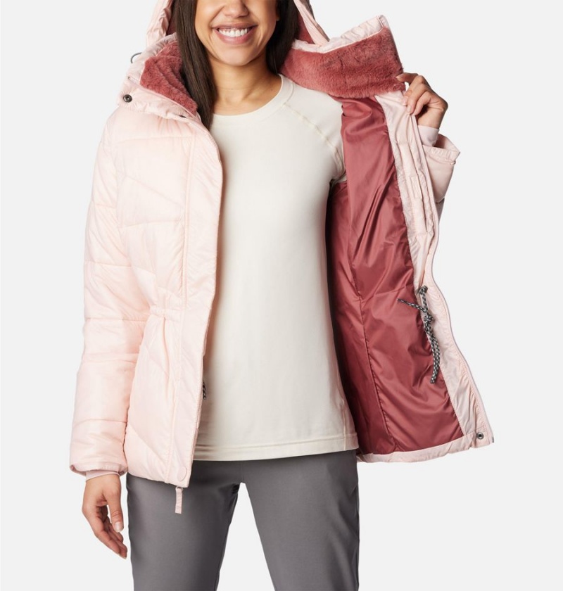 Pink Women's Columbia Peak to Park II Insulated Hooded Puffer Jacket | EKGIY-2083