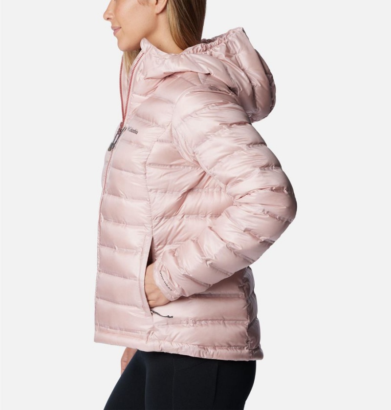 Pink Women's Columbia Pebble Peak Hooded Puffer Jacket | ITEDW-0276