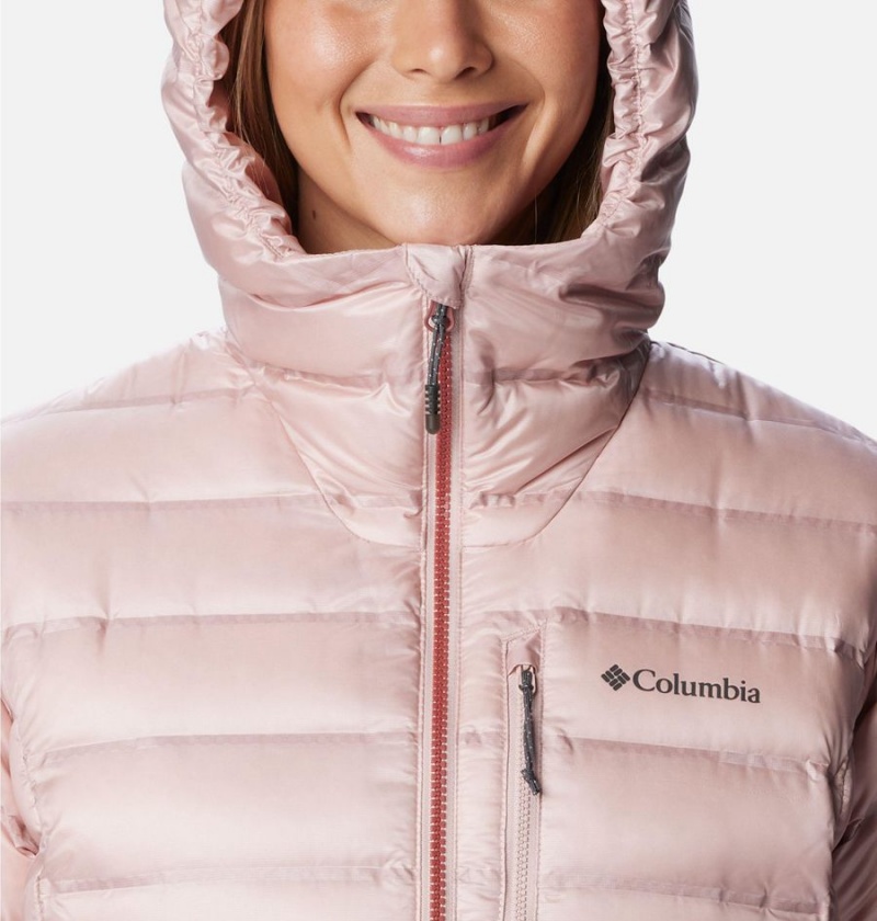 Pink Women's Columbia Pebble Peak Hooded Puffer Jacket | ITEDW-0276