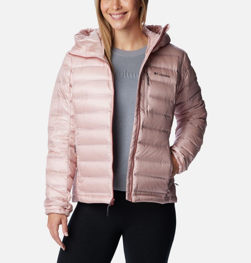 Pink Women's Columbia Pebble Peak Hooded Puffer Jacket | ITEDW-0276