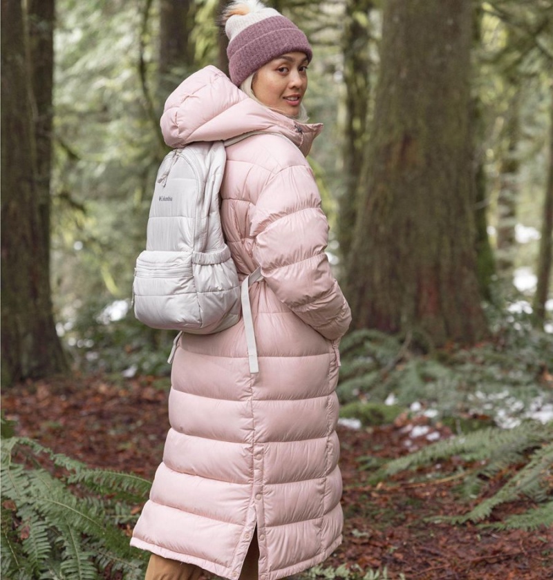 Pink Women's Columbia Pike Lake II Long Puffer Jacket | ZTPUW-5602