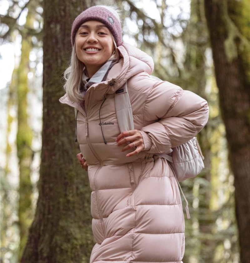 Pink Women's Columbia Pike Lake II Long Puffer Jacket | ZTPUW-5602