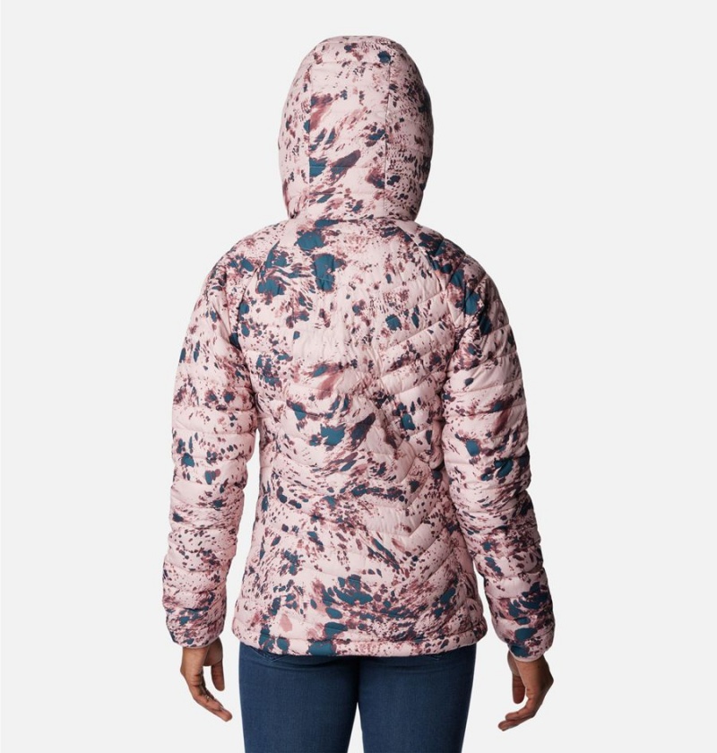 Pink Women's Columbia Powder Lite Hooded Puffer Jacket | ZYDWH-8356