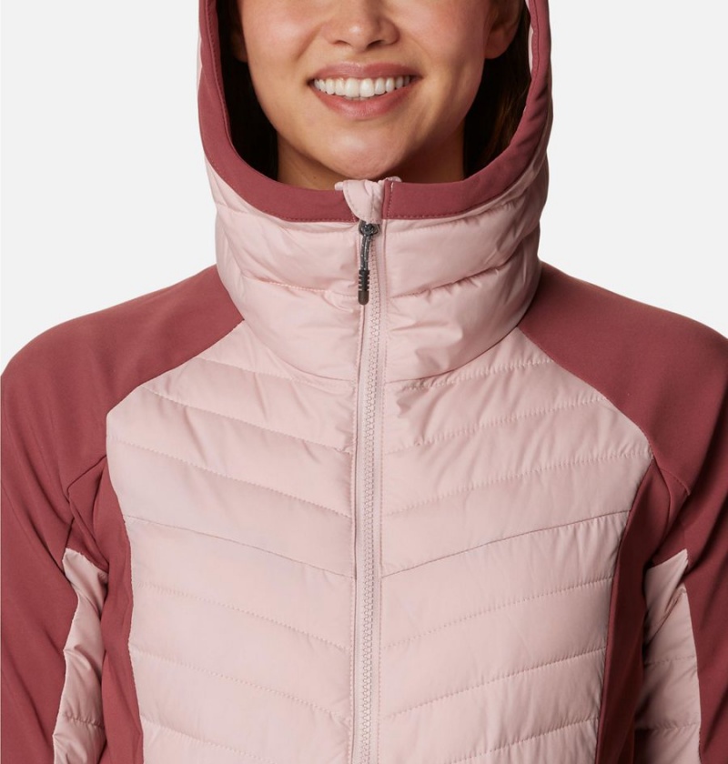 Pink Women's Columbia Powder Lite Hybrid Hooded Puffer Jacket | FKGTQ-8517