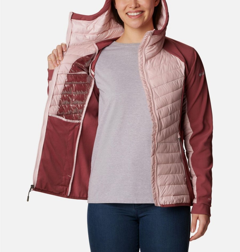 Pink Women's Columbia Powder Lite Hybrid Hooded Puffer Jacket | FKGTQ-8517