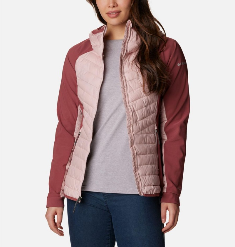 Pink Women's Columbia Powder Lite Hybrid Hooded Puffer Jacket | FKGTQ-8517