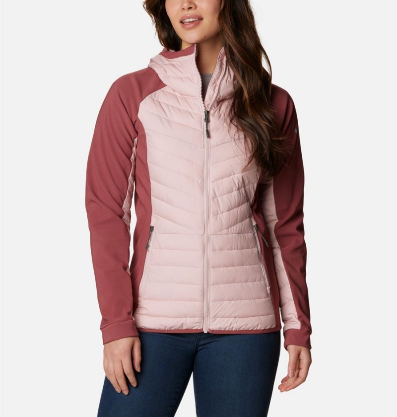 Pink Women\'s Columbia Powder Lite Hybrid Hooded Puffer Jacket | FKGTQ-8517