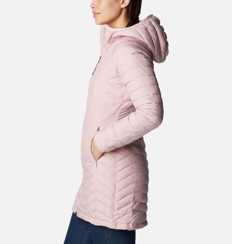 Pink Women's Columbia Powder Lite Mid Puffer Jacket | JEUMX-2460