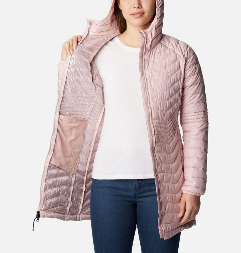 Pink Women's Columbia Powder Lite Mid Puffer Jacket | JEUMX-2460