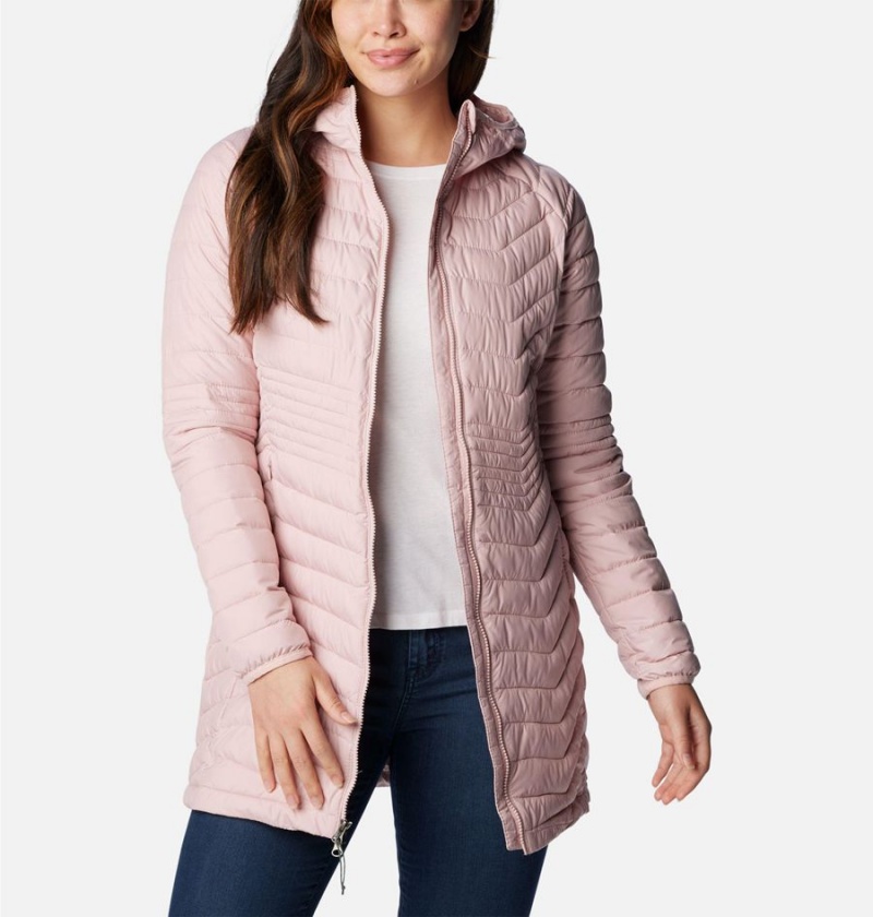 Pink Women's Columbia Powder Lite Mid Puffer Jacket | JEUMX-2460