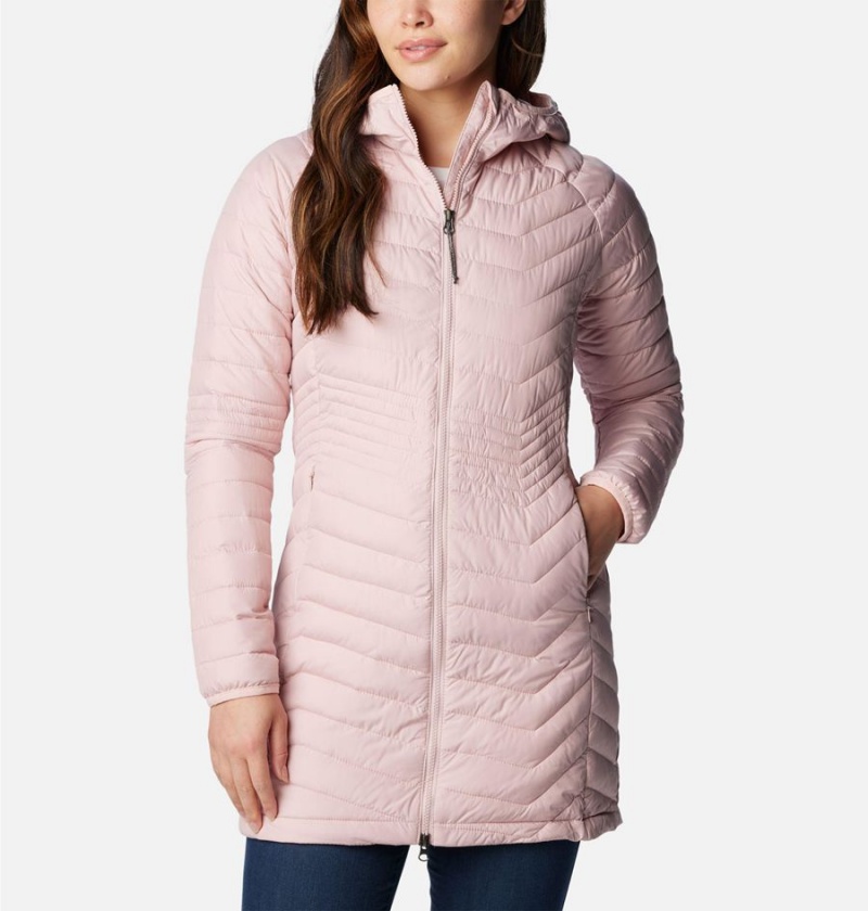 Pink Women\'s Columbia Powder Lite Mid Puffer Jacket | JEUMX-2460