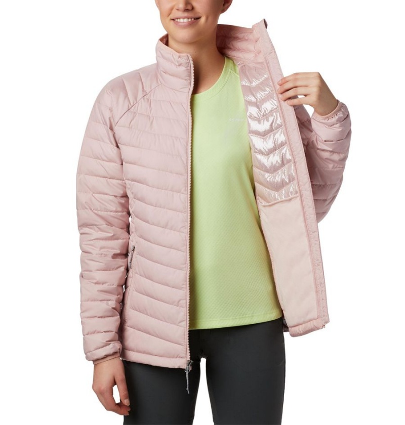 Pink Women's Columbia Powder Lite Puffer Jacket | XJGIY-3862