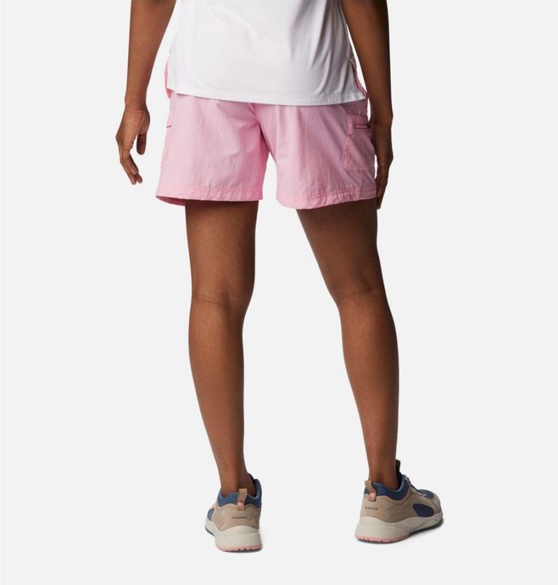 Pink Women's Columbia Sandy River Cargo Shorts | IHXNV-8320