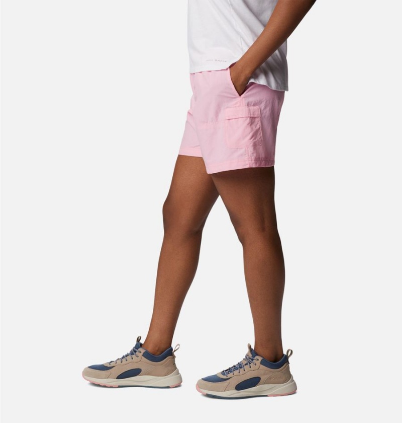 Pink Women's Columbia Sandy River Cargo Shorts | IHXNV-8320