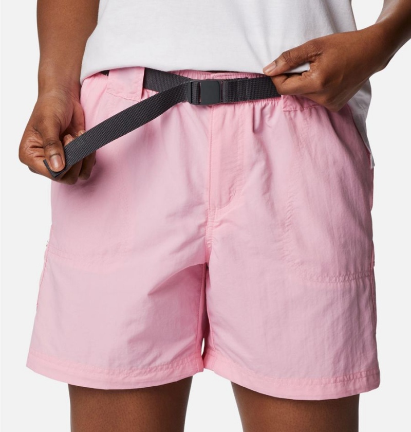 Pink Women's Columbia Sandy River Cargo Shorts | IHXNV-8320