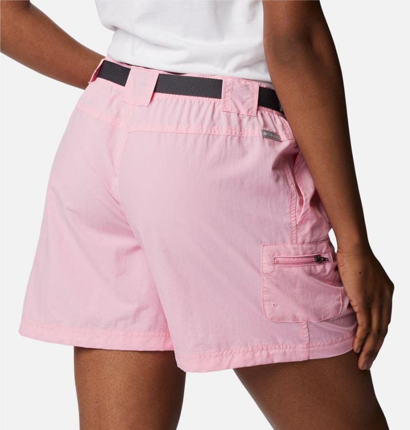 Pink Women's Columbia Sandy River Cargo Shorts | IHXNV-8320