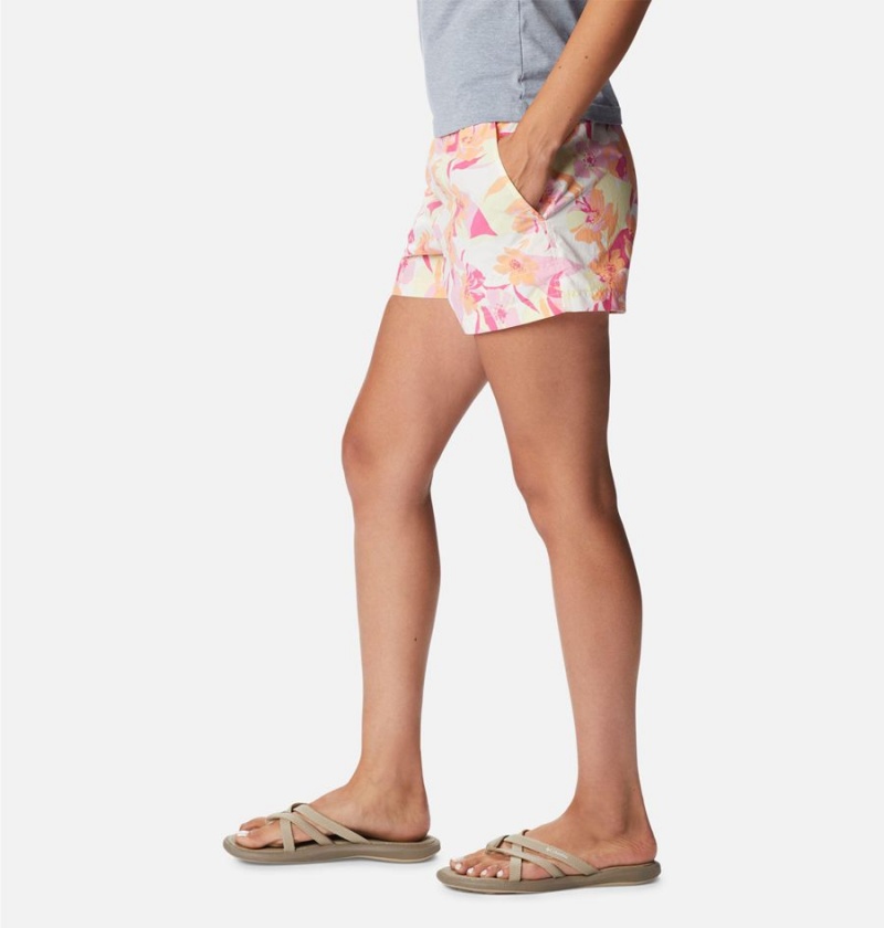 Pink Women's Columbia Sandy River II Printed Shorts | XFTBP-2564