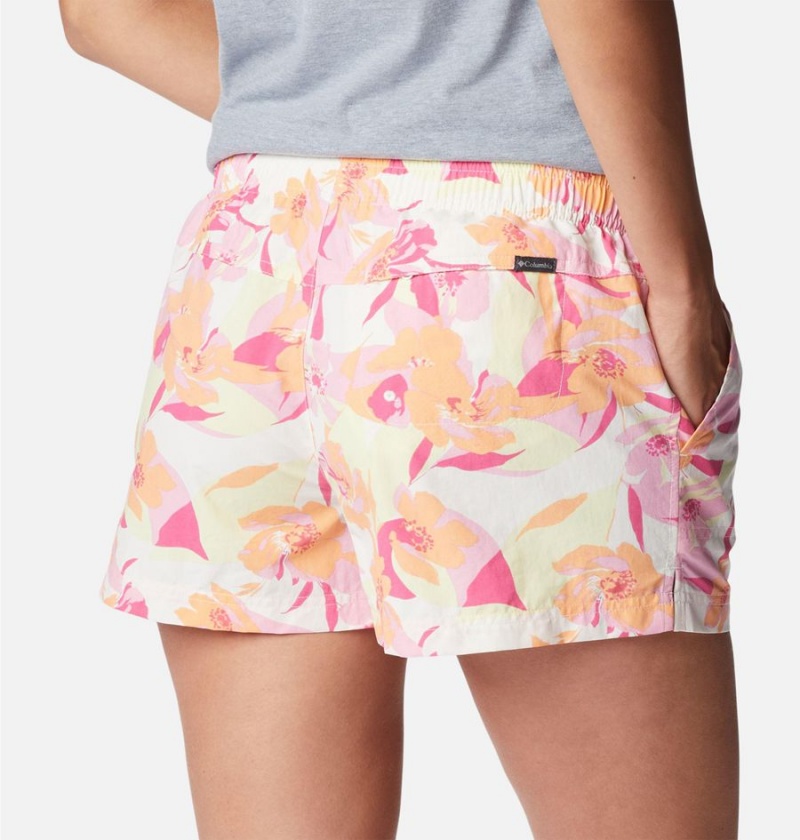 Pink Women's Columbia Sandy River II Printed Shorts | XFTBP-2564