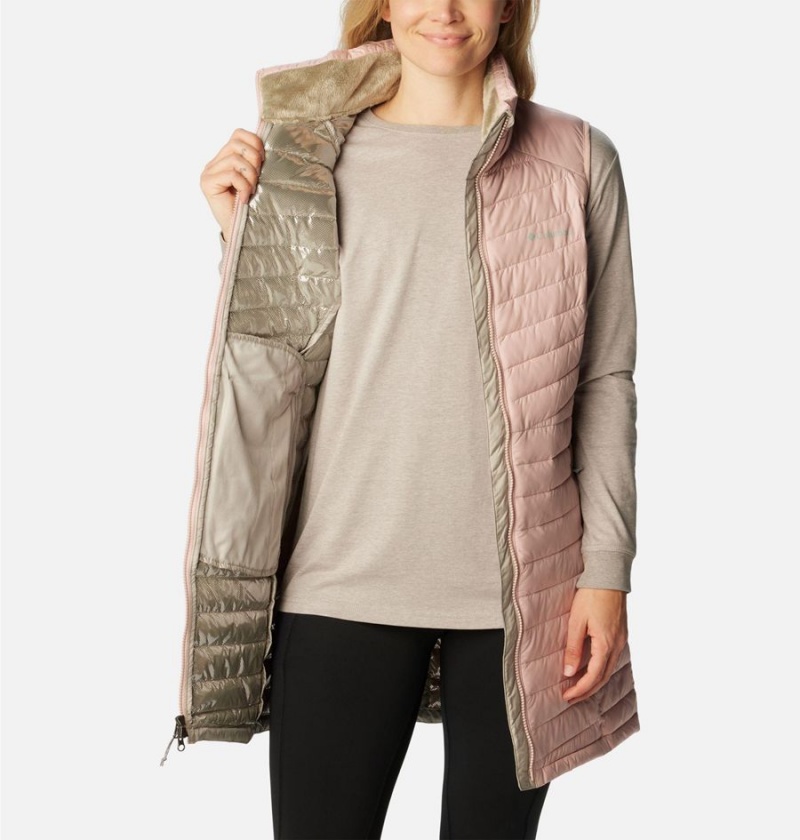 Pink Women's Columbia Slope Edge Long Vest | XFGWD-4715