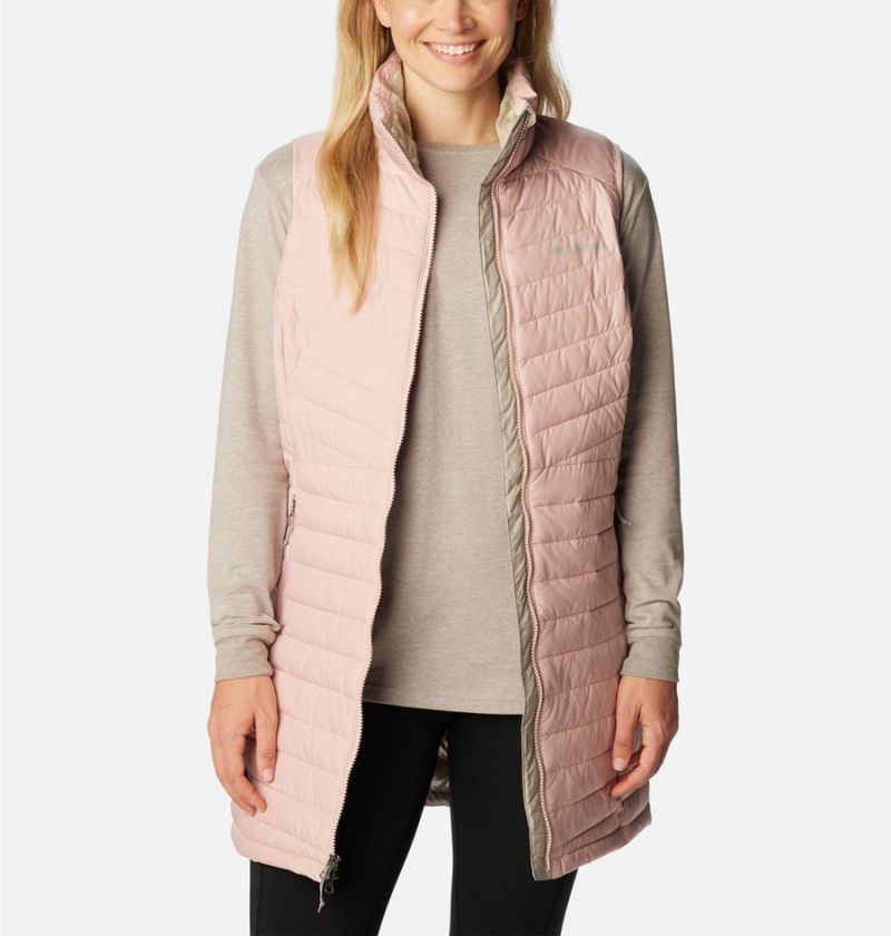 Pink Women's Columbia Slope Edge Long Vest | XFGWD-4715