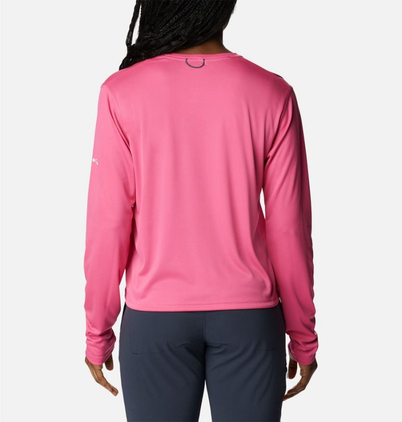 Pink Women's Columbia Summerdry Graphic Long Sleeve T-Shirt | WQIXG-6921